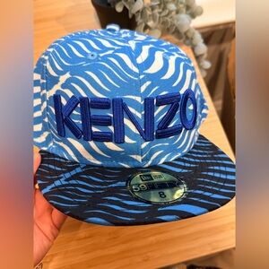 Kenzo Blue and White Wave Baseball Cap